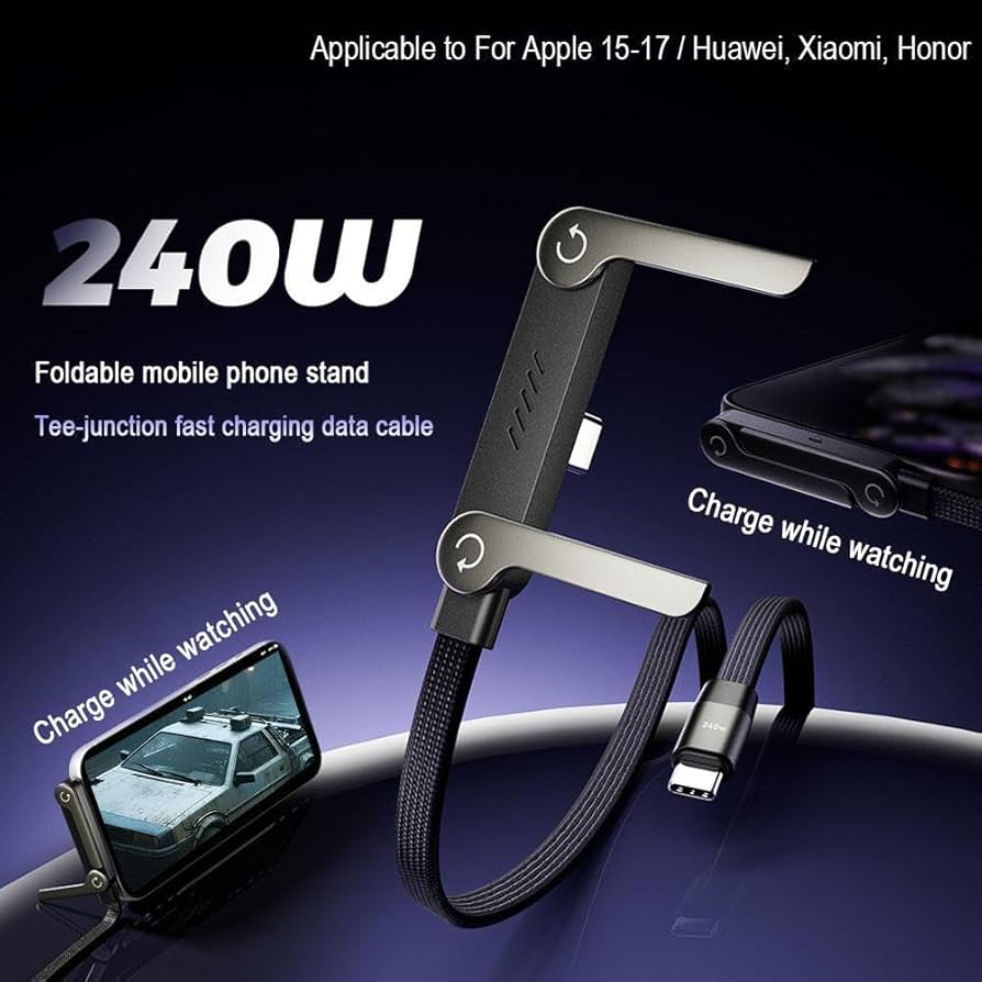 Invisible Stand Charging Cable 2 in 1 | كابل شحن مع حامل جوال | Fast Charger UAE